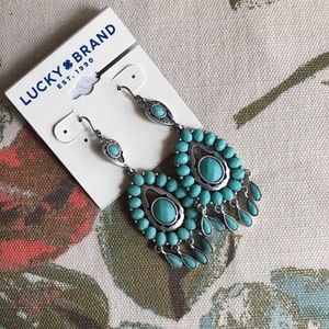 Turquoise Lucky Brand Chandelier Earings